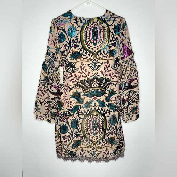 NWT New Alexia Admor Velvet Burnout Patterned Boho Tunic Dress Size S - Picture 9 of 9